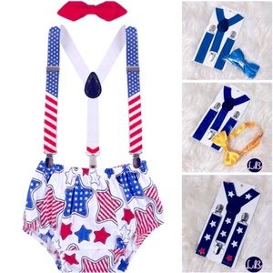 Suspender and bow tie for baby boy 3m ~ 3y adjustable
NEW